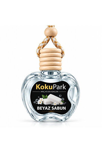 Beyaz Sabun Kokulu Asma Araç Kokusu – Cam Şişe Oto Kokusu