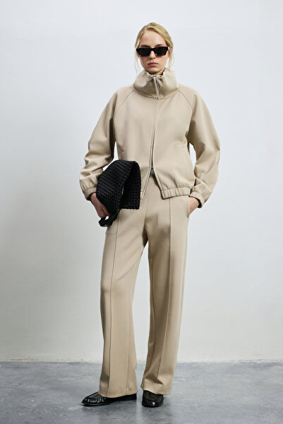 Lufian Maje Knitted Women's Tracksuit Beige