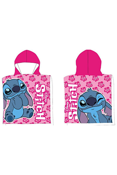 Javoli Disney Lilo și Stitch Pink Wink poncho prosop de plajă 50x100 cm (Usca...