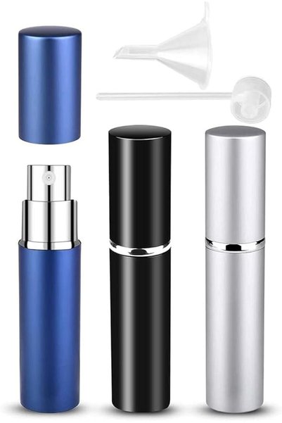 Delfino Silver DELFINO زجاجات عطر، DELFINO 3 قطع من زجاجات الرش الصغيرة المحم...