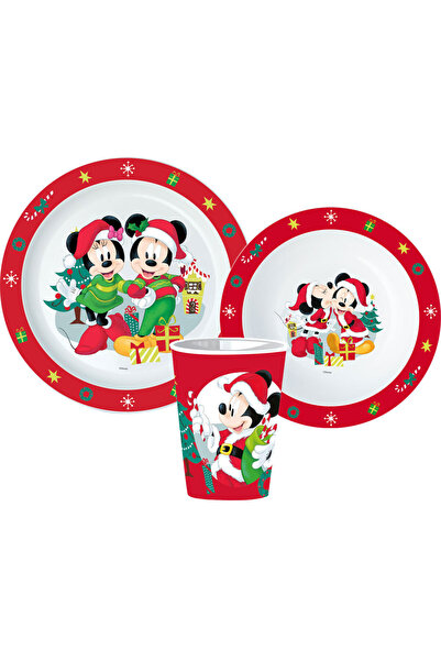 disney minnie and Mickey Set de cină de Crăciun, set micro plastic, cu cană 2...