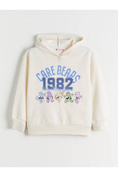 LC Waikiki Alita City Lcw Kids Ecru Hooded Care Bears Printed Girls' Sweatshi...