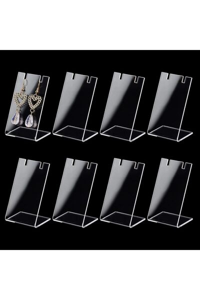 Generic 10pcs Acrylic Earring Holder Single Pair L-Shape Jewelry Displays Sta...