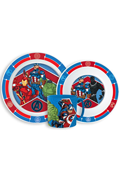 AVENGERS Army set de masă, set din plastic pentru microunde cu cană 265 ml