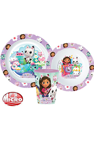 Gabby's Dollhouse Kitty Magic set de masă, set micro plastic, cu pahar 260 ml