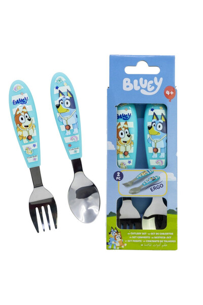 bluey Yummy set de tacâmuri ergonomice din metal - 2 bucăți