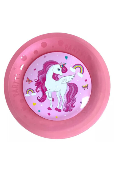 UNICORN Rainbow Colors micro premium plastic plate set 4 pieces 21 cm