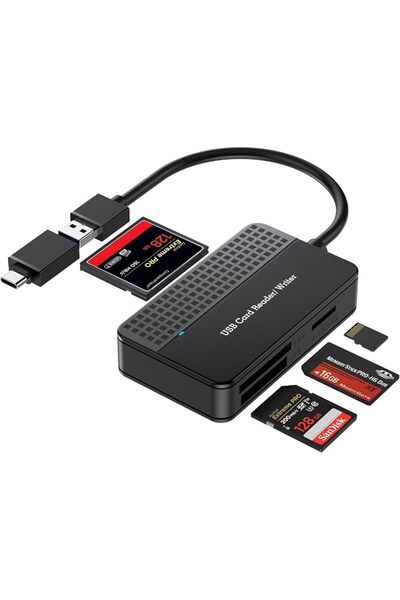 KOWVOWZ قارئ بطاقات الذاكرة، محول بطاقات ذاكرة 4 في 1 USB3.0/USB C، يدعم قراء...