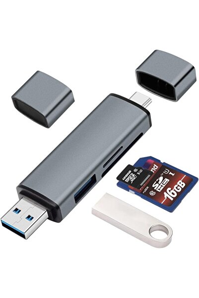 GENERAL قارئ بطاقات BorlterClamp USB C SD 5 في 1 - تصميم عالي السرعة 5 في 1، ...