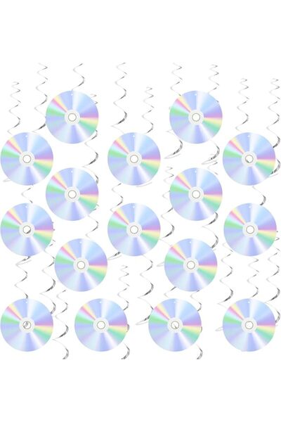 SYOSI 16 Pcs Retro CD Party Decorations, Y2K Disco Theme Banner with Hanging ...