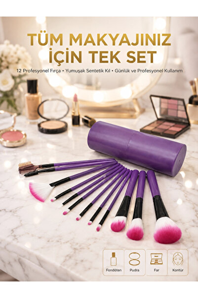 ARMÜZ 12 Pieces Makeup Brush Soft Bristled Professional Brushes Set High Qual...
