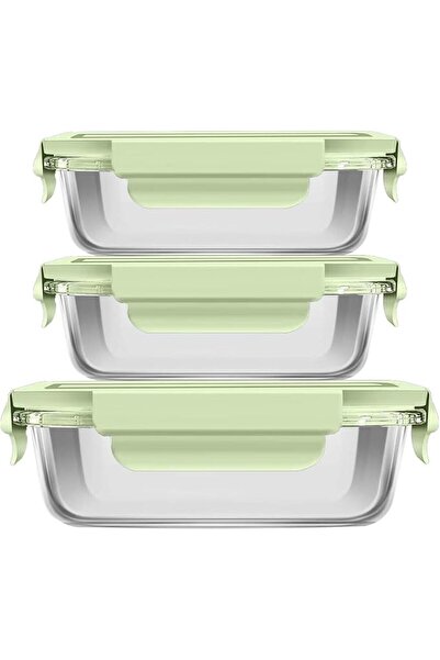 GENERAL Intertest Set of 3 Glass Food Storage Containers Set,Bento Boxes,Glas...