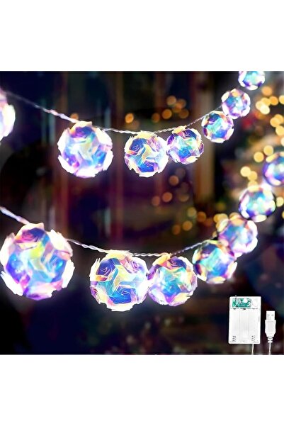 SYOSI 20 مصباح LED على شكل كرة ديسكو مع أضواء مرآة، سلسلة أضواء بطول 10 أقدام...