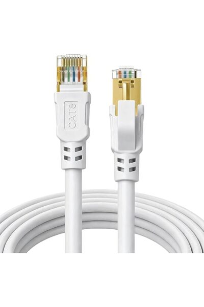 DDMALL Cat 8 Ethernet Cable 3FT, 40Gbps Round Internet Cable (3ft, White)