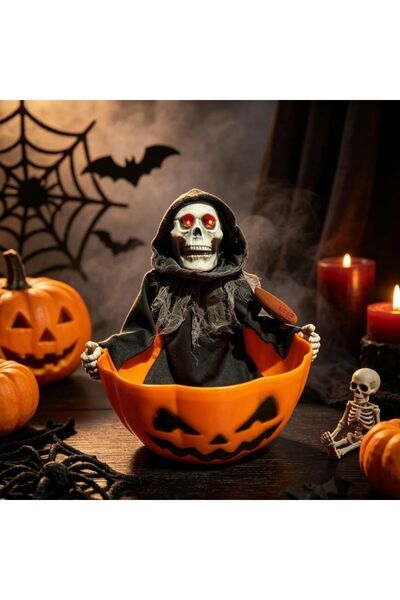 PARTY GO Halloween product, fruit and candy bowl with skeleton, dimensions 30...