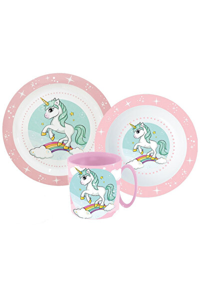 UNICORN Range set de masă, set micro din plastic cu cană de 350 ml