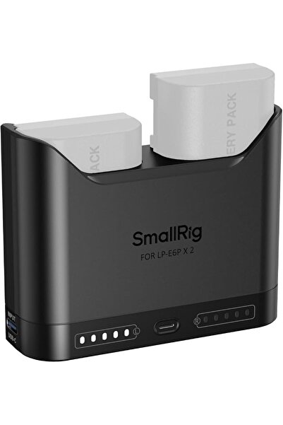 SmallRig شاحن بطارية كانون LP-E6P/LP-E6NH/LP-E6N/LP-E6 مزدوج 2 ساعة مع منفذ U...