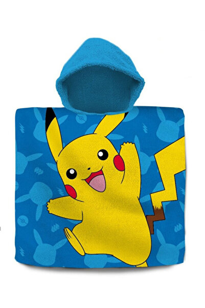 Pokémon Синьо пончо за плажна кърпа 60x120 см