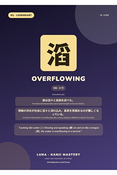 OEM Ινφορματική Αφίσα Κάντζι "Overflow ", Ιαπωνικό Σύμβολο, Χαρτόνι 250γρ., Α4