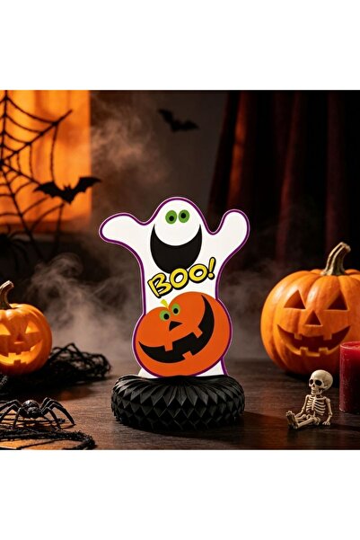 PARTY GO Halloween product, table decoration with ghost and pumpkin, paper ho...