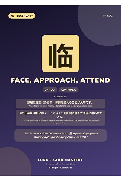OEM Poster Infografic Kanji 临 A te apropia, a participa, Carton 250g, A4