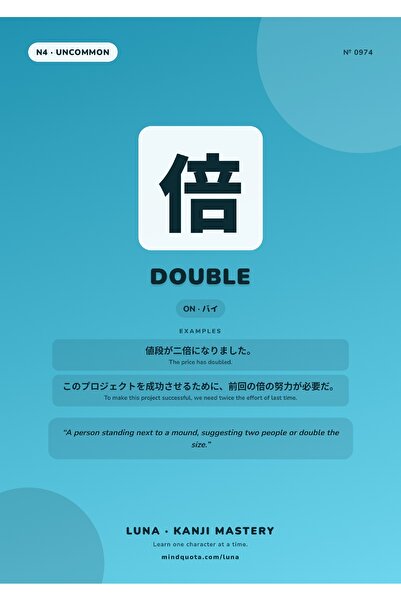 OEM Poster Infografic Kanji Dublu, Semnificatie si Traducere, Carton 250g, A4
