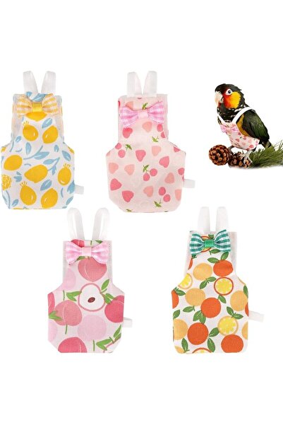 Fukaisu 4pcs Reusable Bird Diapers, Cute Pet Bird Diaper with Waterproof Inne...