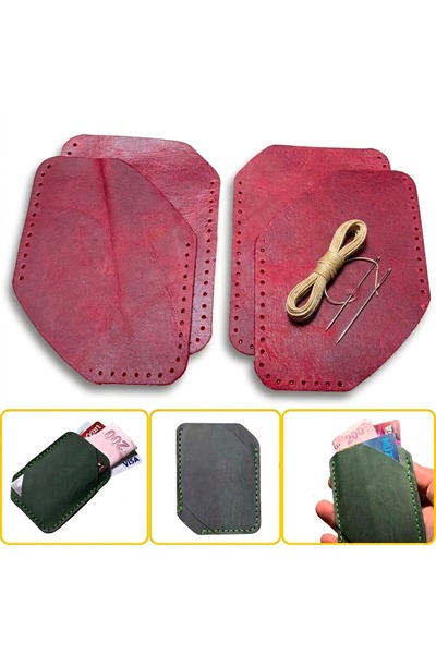 ipekbazaar Dıy Ilgaz Mini Leather Wallet Making Set, DIY Handmade Horizontal ...