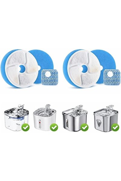 Bukela 4 Pcs Pet Water Fountain Replacement Filter, Triple Filtration Cat Dog...