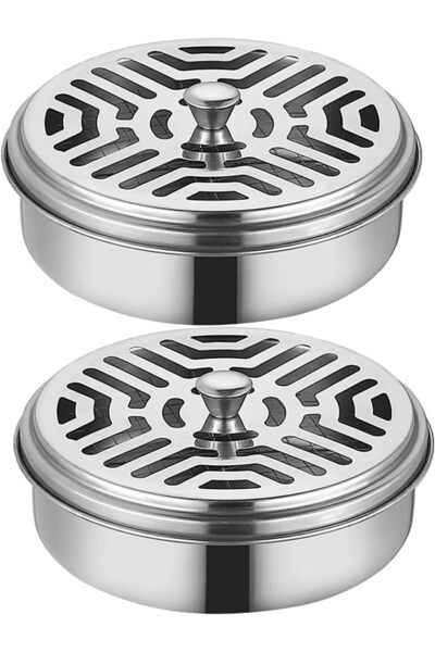 Arabest 2 Pack Portable Stainless Steel Mosquito Coil Holder,Fireproof Incens...