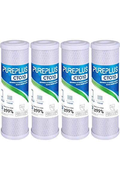 GENERAL فلتر مياه كربوني CTO من PUREPLUS بحجم 1 ميكرون 2.5 بوصة × 10 بوصة لاس...