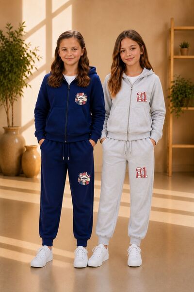 armicem Armikids Unisex Children's 2-Piece Hooded Zippered Multi-Colored Trac...