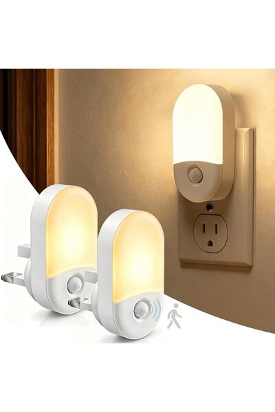 YAKITER Plug-in Motion Sensor Night Light, LED Nightlight with Auto Mode，Moti...
