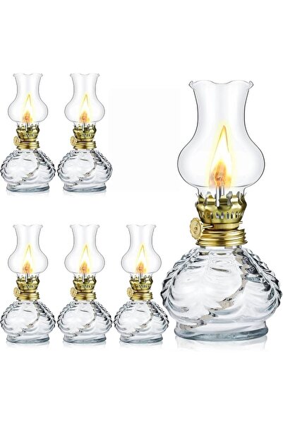 THE WHITE SHOP مصباح زيت، فانوس زجاجي بـ 6 أجزاء للإضاءة المنزلية