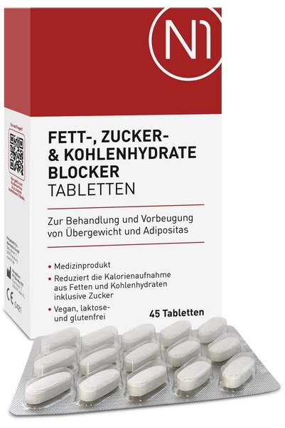 N1 Fett, Zucker & Kohlenhydrate Blocker, 45 tablete