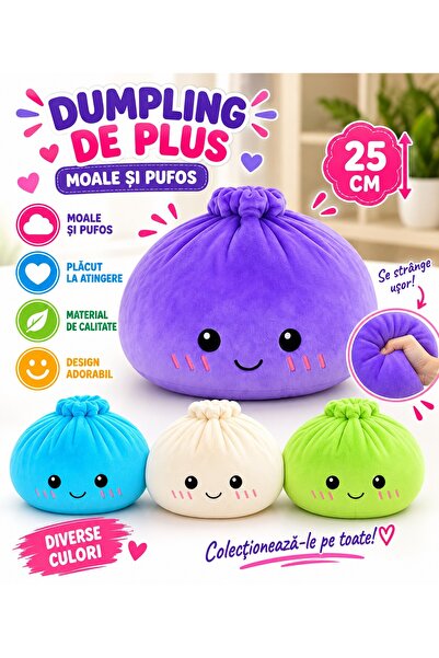 SHOP LIKE A PRO Dumpling de Pluș Gigant, Moale și Pufos, 25 cm, Jucărie pentr...