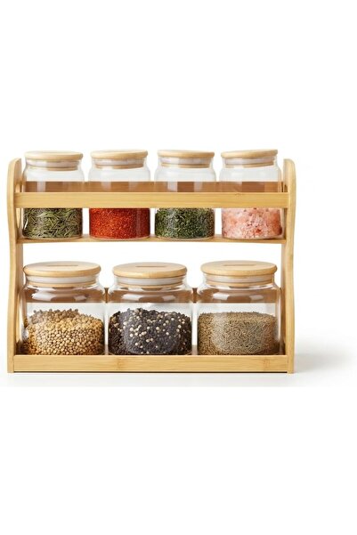 Generic Bamboo Spice Rack Organizer 2-Tier Countertop Seasoning Storage Shelf...