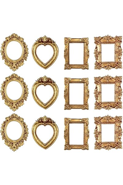 GENERAL Vintage Resin Photo Frame, Small Gold Rectangular Jewelry Frame, Mini...