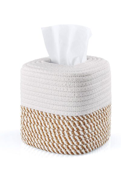 Arabest Extra Large Handwoven Cotton Rope Tissue Box Cover,Decorative Square ...