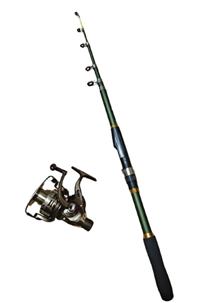 prokarpfishing Lanseta din carbon telescopica cu mulineta NBR3000 + fir 500m ...