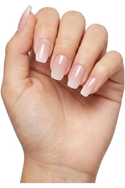 NO BRAND Press-On Nails, Pink and White Gradient, Electroplated Finish, 10-Pi...