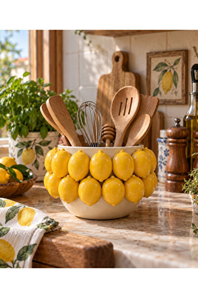 Eski Mahzen Design Limonlu Vazo / Limonlu Saksı