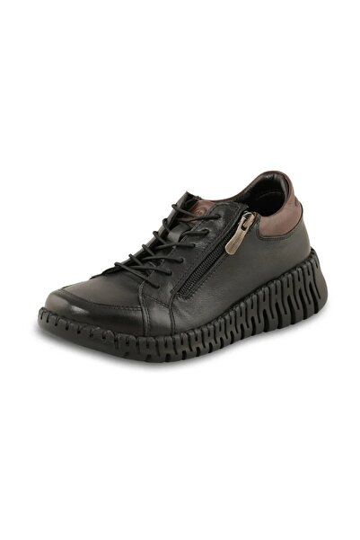 Mammamia Kemal Ayügün-Mammamia Genuine Leather Lace-Up/Zipper Women's Sneaker