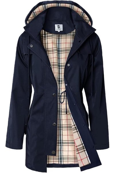 SaphiRose PONCHO Women's Long Hooded Rain Jacket Outdoor Raincoat Windbreaker