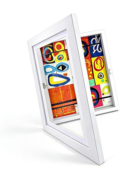 Duomama A4 Art Frame - White Front-Opening Display Case for Drawings, Schoolw...