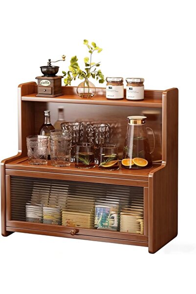U-HOOME U HOOME Bamboo Desktop Organizer Shelf,Kitchen Spice Rack Storage Cab...
