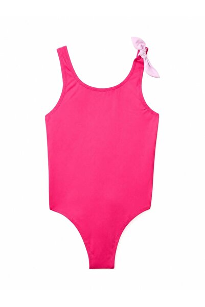 United Colors of Benetton Benetton Girls' Bow Detailed Swimsuit 3-9 Years Fuchia