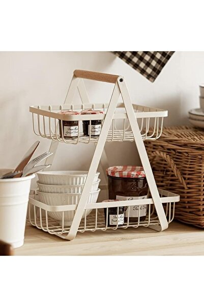 ALMEKAQUZ 2 Tier Can Be Disassembled Home Water Fruit Basket, Kitchen Living ...