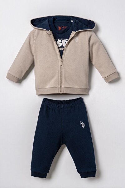 U.S. Polo Assn. Baby Boy Embroidered Red Cardigan Set Usb3191-C-V2
