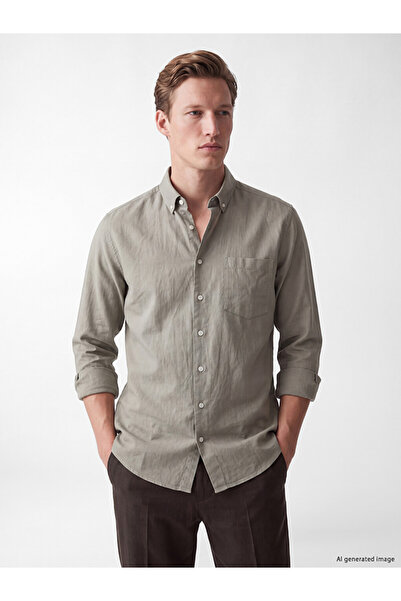 LC Waikiki Rmz Gi̇yi̇m Farkiyla Standard Fit Dobby Men's Shirt